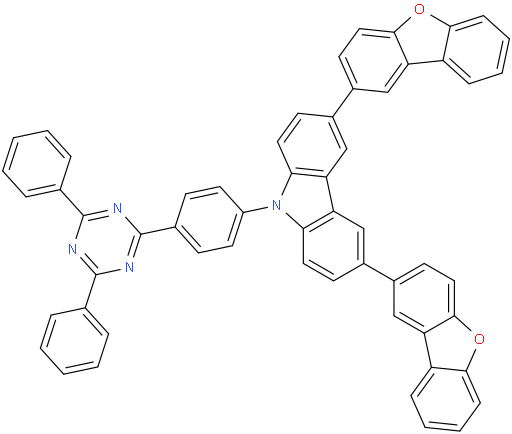 3,6-Bis(dibenzo[b,d]furan-2-yl)-9-(4-(4,6-diphenyl-1,3,5-triazin-2-yl)phenyl)-9H-carbazole